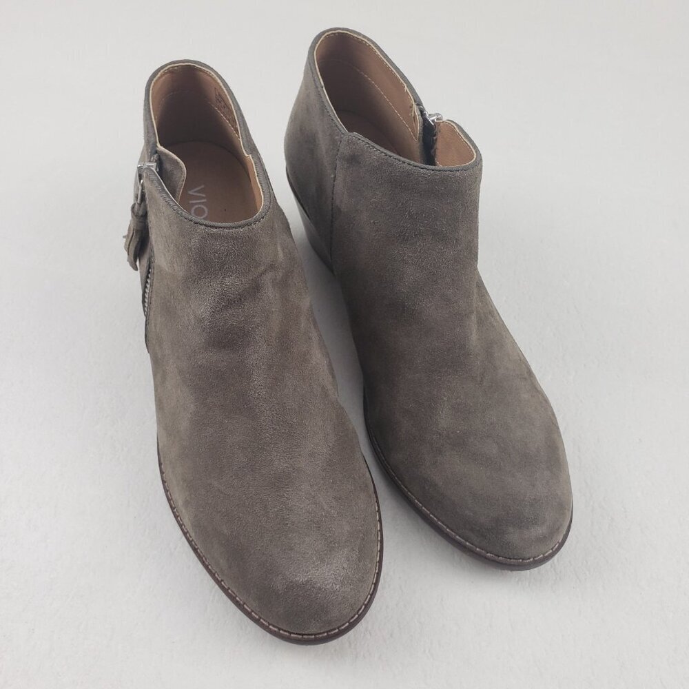 Vionic Serena Suede Ankle Boot Womens 8.5 Beige Side Zip Casual Bootie Shoe - Picture 2 of 13